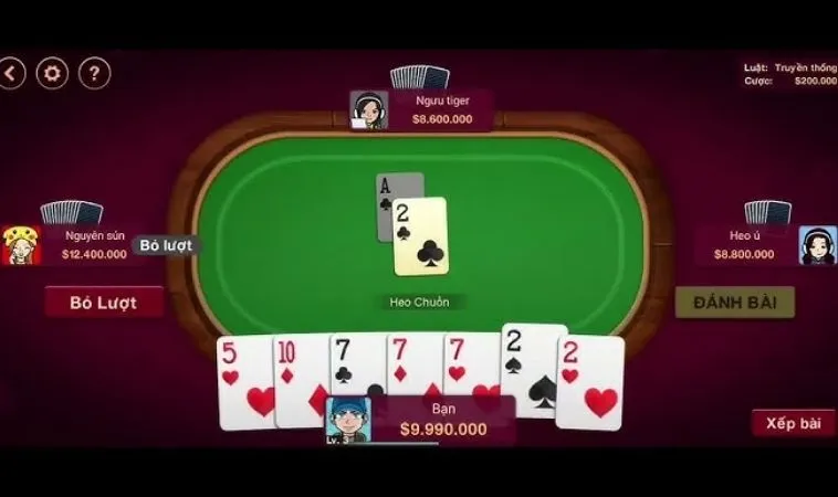 Giao diện chơi Tiến Lên Miền Nam Nhà Cái V9Bet