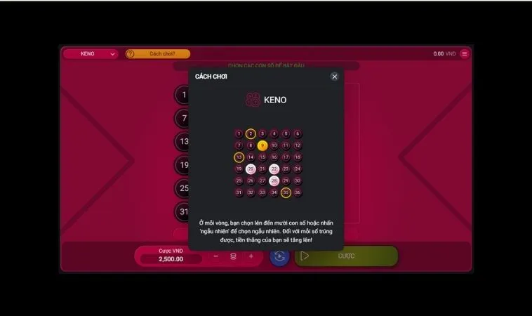 Keno tại V9Bet