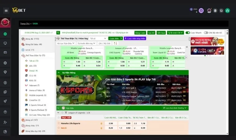 thể thao điện tử V9Bet